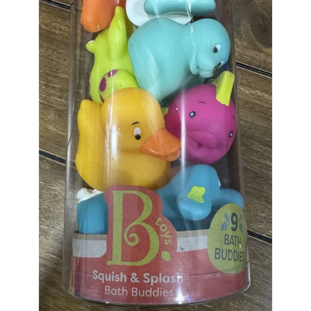 B. Toys Squish and Splash Bath Buddies  & COCOMELON Karaoke Microphone